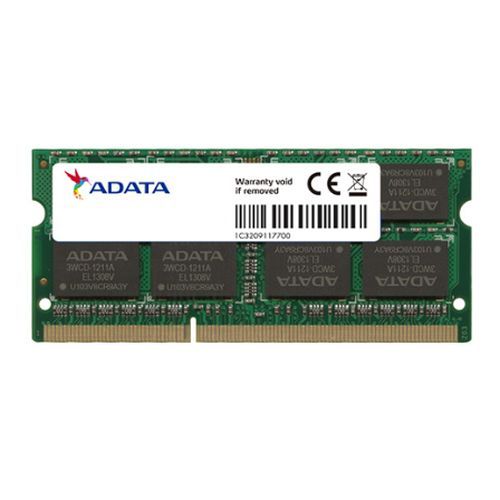 ADATA Premier 8GB, DDR3L, 1600MHz (PC3-12800), CL11, SODIMM Memory *Low Voltage 1.35V* ADATA Premier 8GB, DDR3L, 1600MHz (PC3-12800), CL11, SODIMM Memory *Low Voltage 1.35V*